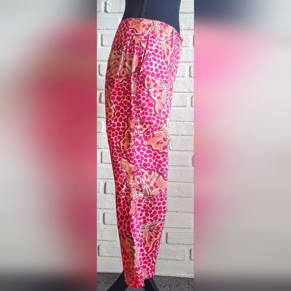 Lilly Pulitzer Capri Cropped Pants Capris Cha Cha Butterfly Pink White Label - Picture 7 of 14